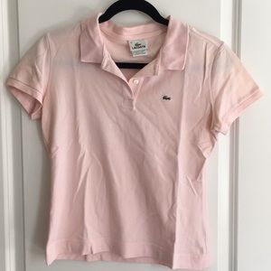 Lacoste pink polo